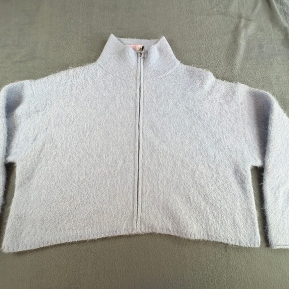 wild fable Sweaters - Wild Fable Womens Fuzzy Full Zip Mock Neck Sweater Light Blue XL New